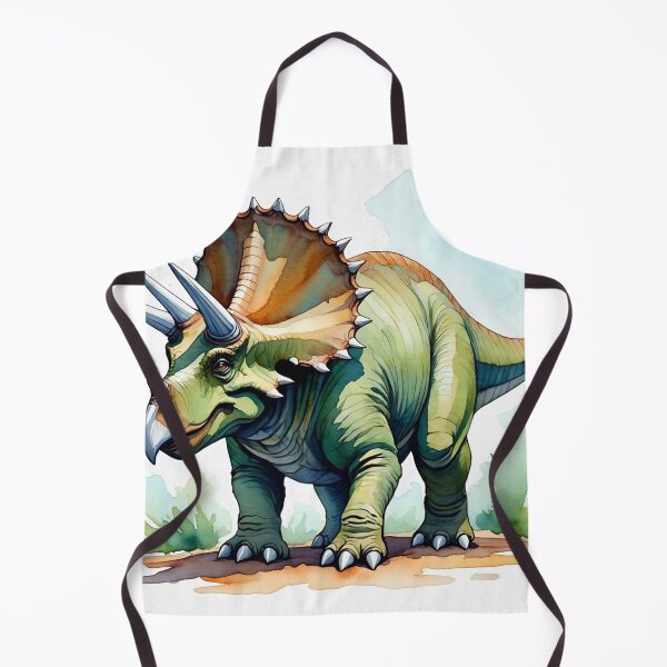 Item preview, Triceratops Dinosaur watercolor art painting designed and sold by Vintage Designs +.