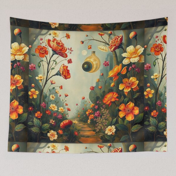 Item preview, A Beautiful steampunk Flower Garden painting inspired by Gustav Klimt designed and sold by Vintage Designs +.