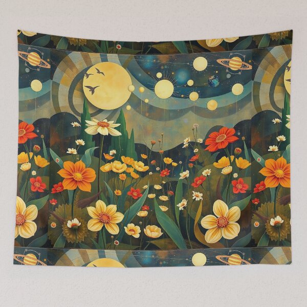 Item preview, A Beautiful steampunk Flower Garden painting inspired by Gustav Klimt designed and sold by Vintage Designs +.