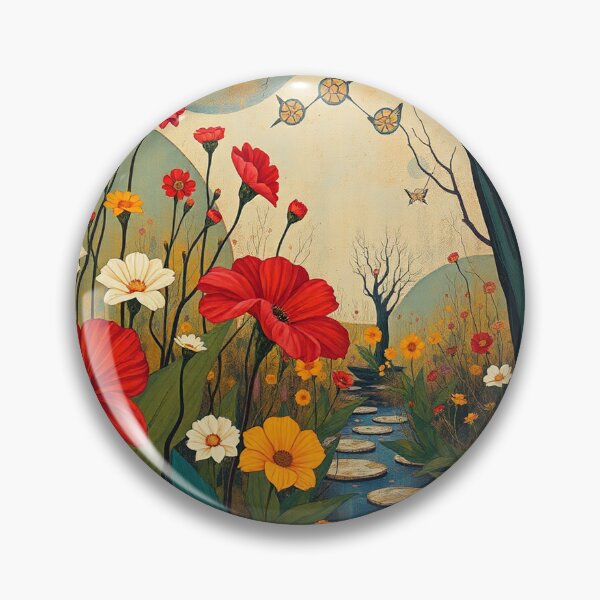 Item preview, A Beautiful steampunk Flower Garden painting inspired by Gustav Klimt designed and sold by Vintage Designs +.