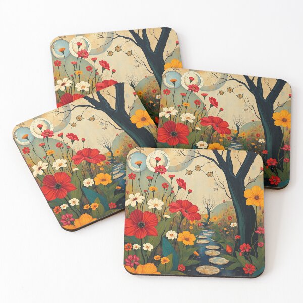 Item preview, A Beautiful steampunk Flower Garden painting inspired by Gustav Klimt designed and sold by Vintage Designs +.