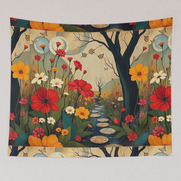 Item preview, A Beautiful steampunk Flower Garden painting inspired by Gustav Klimt designed and sold by Vintage Designs +.