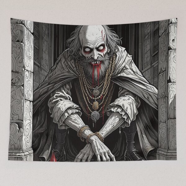 Item preview,  blood soaked horrific Evil vampire lord of death staring at you designed and sold by Vintage Designs +.