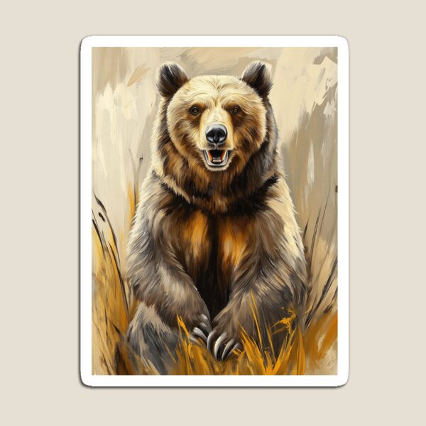 Item preview, Stunning Grizzly bear Painting for Home & Office designed and sold by LazyOwlStore.