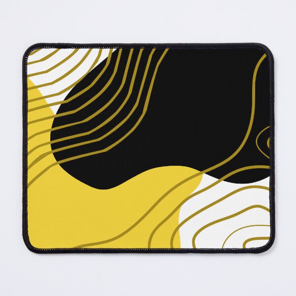 Item preview, Bold Yellow Lines & Black Shape Abstract designed and sold by Coffee Lifestyle.