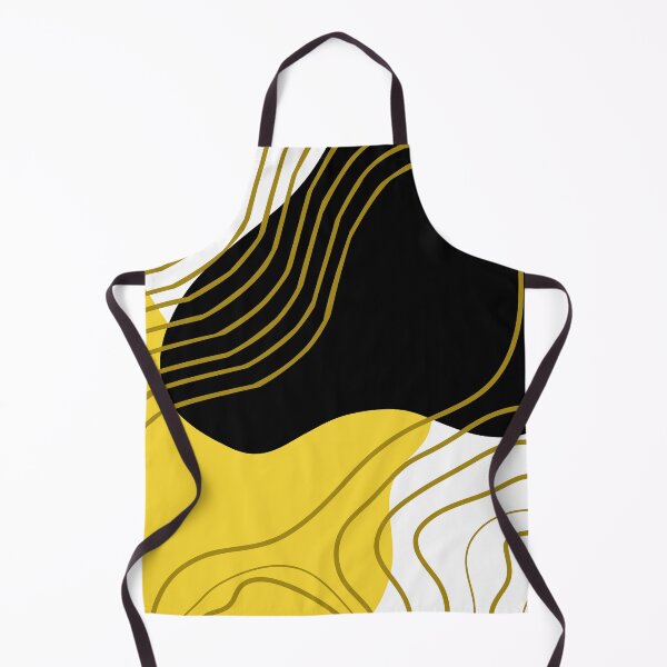 Item preview, Bold Yellow Lines & Black Shape Abstract designed and sold by Coffee Lifestyle.
