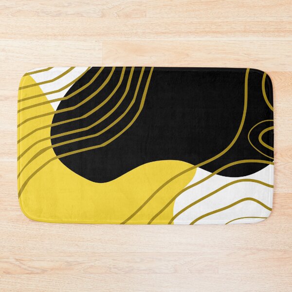 Item preview, Bold Yellow Lines & Black Shape Abstract designed and sold by Coffee Lifestyle.