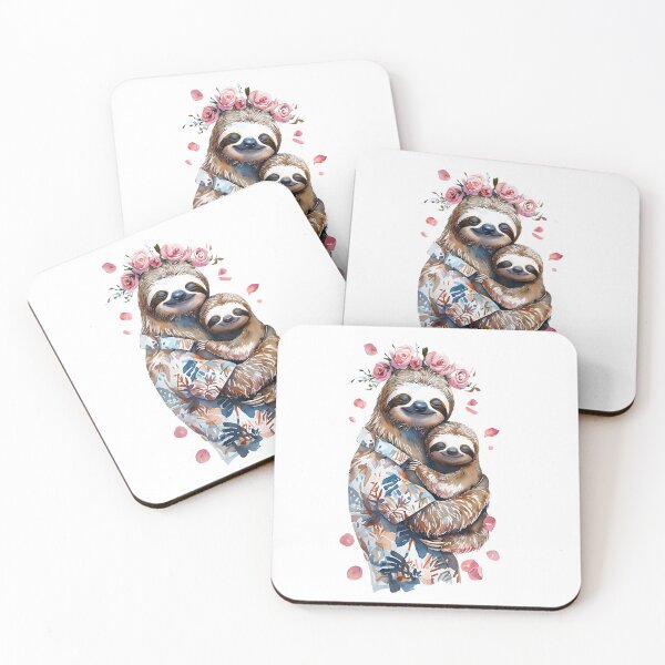 Item preview,  Sloth Love - Floral Embrace designed and sold by ArtisticDesignsbyLinda.