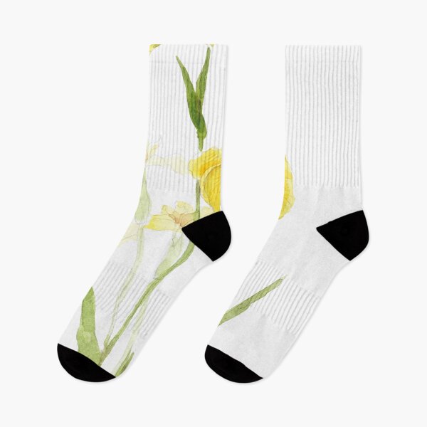Item preview, yellow iris  watercolour flowers  designed and sold by ColorandColor.
