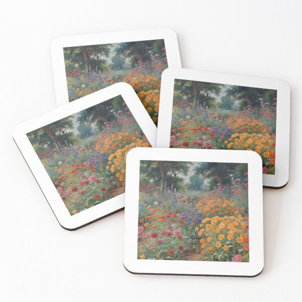 Item preview, A Beautiful Flower Garden painting inspired by Gustav Klimt designed and sold by Vintage Designs +.