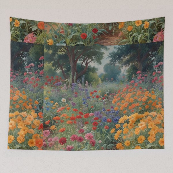 Item preview, A Beautiful Flower Garden painting inspired by Gustav Klimt designed and sold by Vintage Designs +.