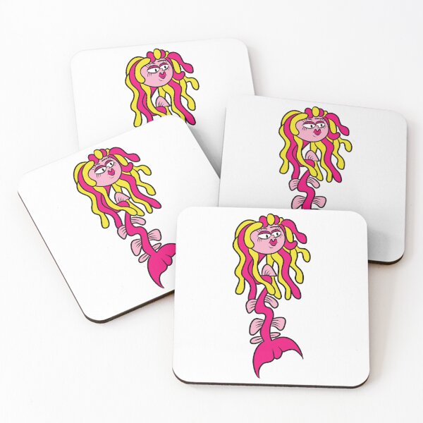 Item preview, Groovy pink & yellow dreadlock mermaid designed and sold by Webstudio  2Amigos.