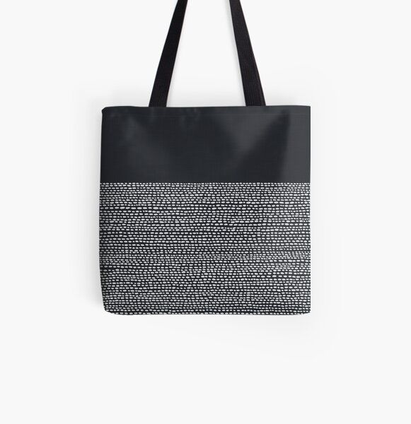 Riverside Black All Over Print Tote Bag