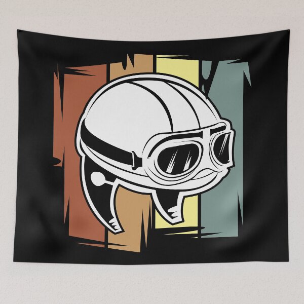Item preview, Retro Helmet Caferacer and Custom Biker Illustration designed and sold by AndreMi.