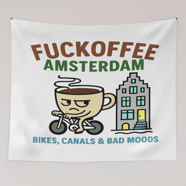 Item preview, Fuckoffee Amsterdam: Bikes, Canals & Caffeine Addict Vibes – I Love Coffee!  designed and sold by Globalcitytees.