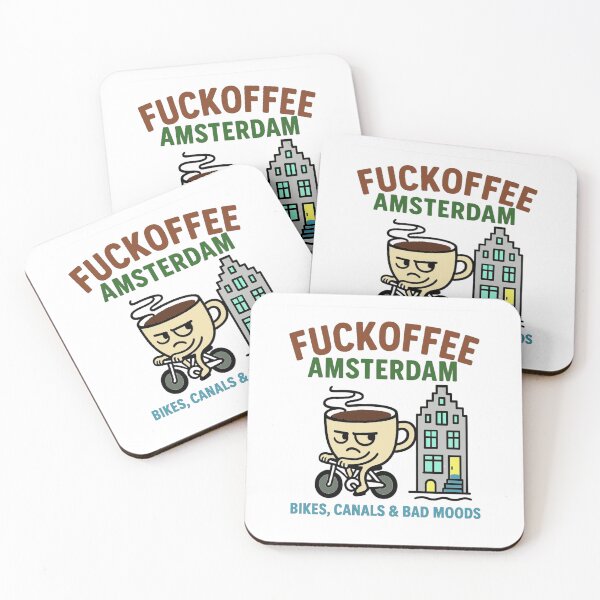 Item preview, Fuckoffee Amsterdam: Bikes, Canals & Caffeine Addict Vibes – I Love Coffee!  designed and sold by Globalcitytees.