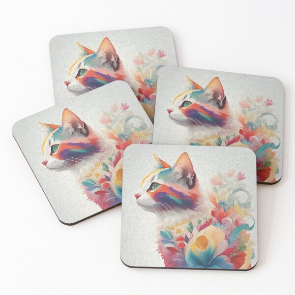 Item preview, Feline Muse in Floral Dreamscape designed and sold by mythographiaart.