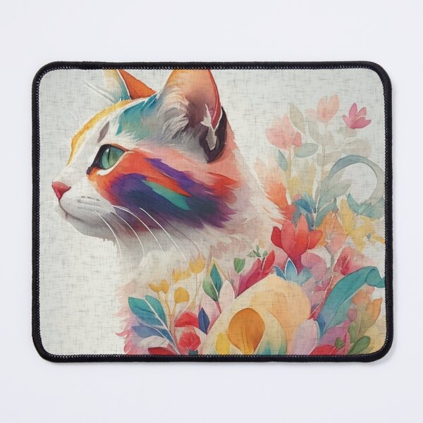 Item preview, Feline Muse in Floral Dreamscape designed and sold by mythographiaart.