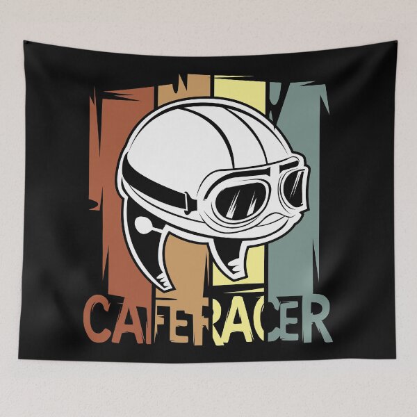 Item preview, Caferacer vintage logo with old school motorcycle helmet designed and sold by AndreMi.