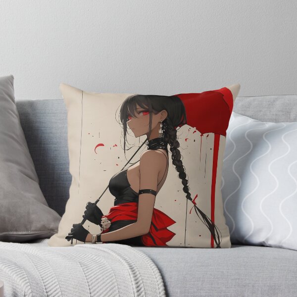 Item preview, Captivating Anime Waifu Elegant Crimson Lady with Umbrella in Gothic Red Rain designed and sold by lassedgkotsij.