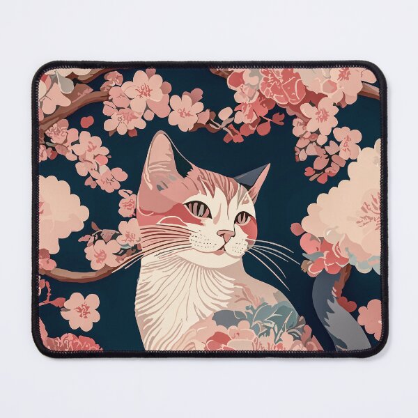 Item preview, Whimsical Cat in Blooming Garden designed and sold by mythographiaart.
