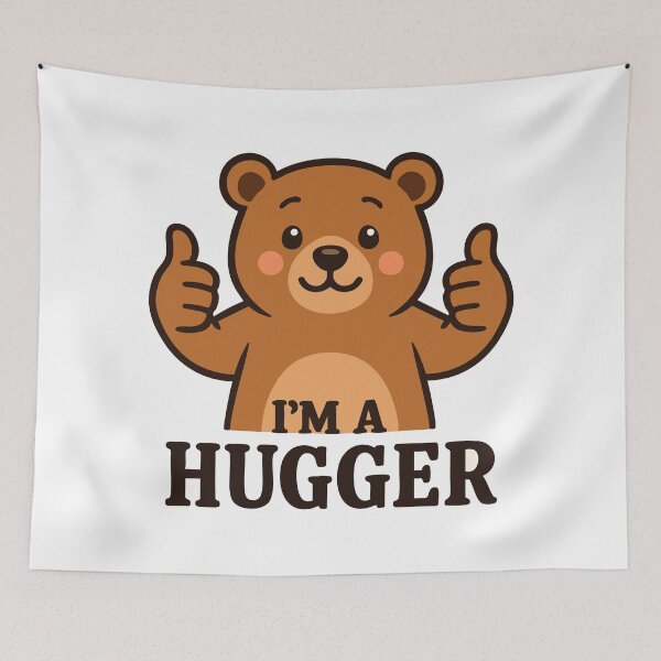 Item preview, Cute Cartoon Bear I'm A Hugger Funny Animal Design designed and sold by graphicnew.