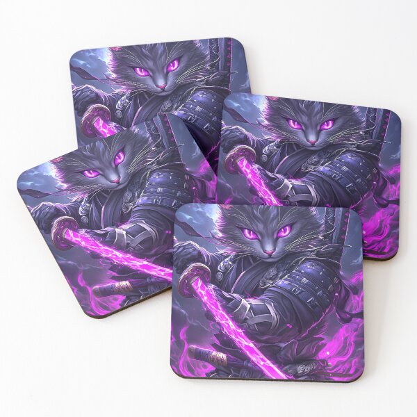 Item preview, Animal Fierce Samurai Cat Armor Clad Mystic Purple Nightblade Strike designed and sold by yinttigrric.