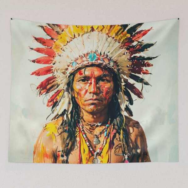 Item preview, Native American Man Chief Art designed and sold by Maioriz.
