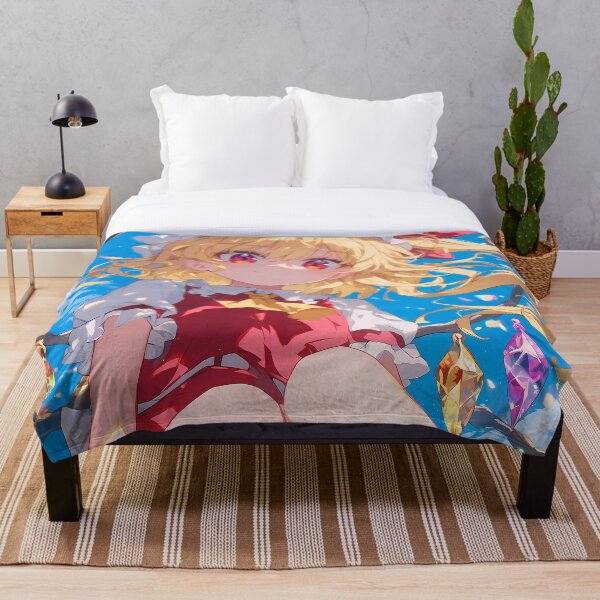 Item preview, Flandre Scarlet Touhou Anime Girl Waifu Whimsical Barefoot Fantasy Sky designed and sold by Cautenjari.