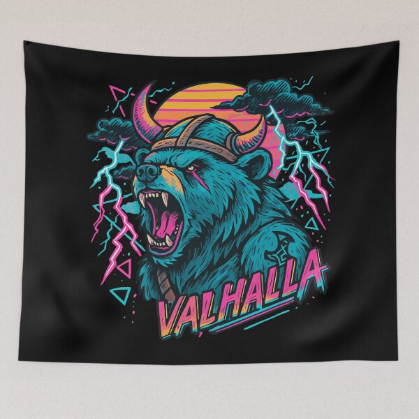 Item preview, Cool Bear Berserker Viking Valhalla Norse Retro designed and sold by TomFrontierArt.