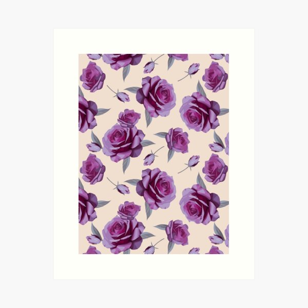 Item preview, Roses Pattern Art On Beige designed and sold by Ayesha Saleem.