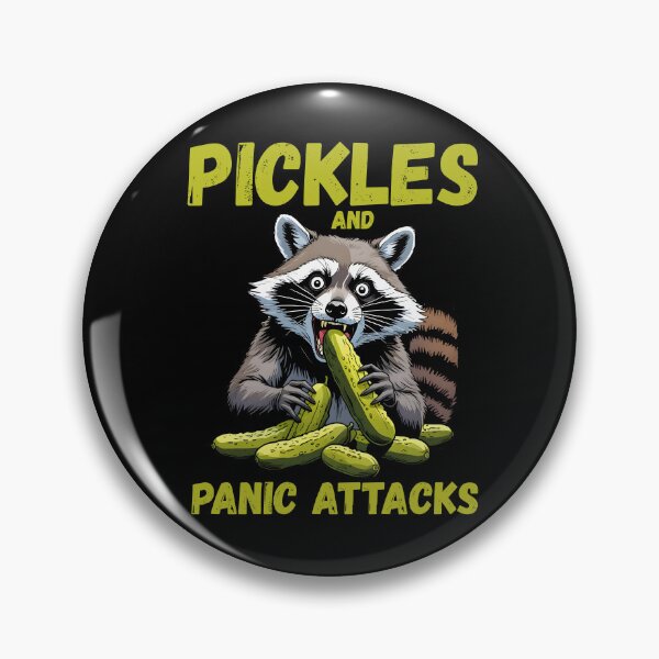 Item preview, Funny Retro Mental Health Awareness Pickles And Panic Attacks Raccoon Lover Pickles Lover designed and sold by Zayavca.