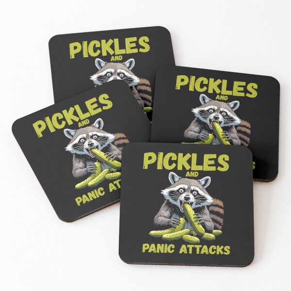 Item preview, Funny Retro Mental Health Awareness Pickles And Panic Attacks Raccoon Lover Pickles Lover designed and sold by Zayavca.