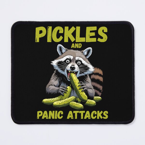 Item preview, Funny Retro Mental Health Awareness Pickles And Panic Attacks Raccoon Lover Pickles Lover designed and sold by Zayavca.