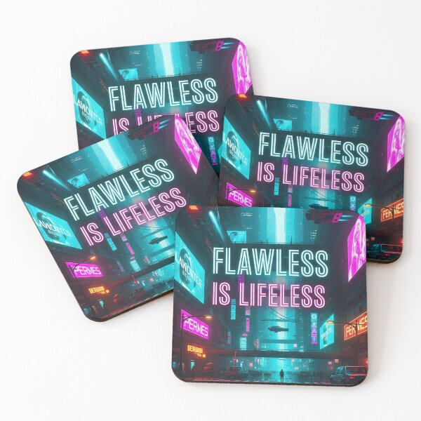 Item preview, Flawless Is Lifeless Cyberpunk Dystopia Quote Poster designed and sold by Elizarfa.