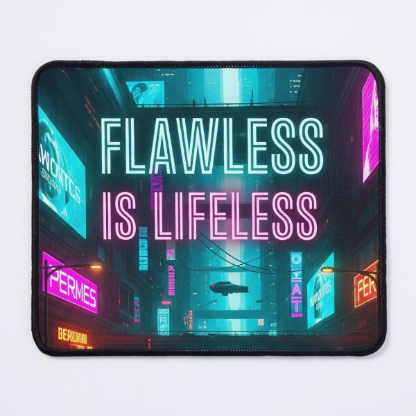 Item preview, Flawless Is Lifeless Cyberpunk Dystopia Quote Poster designed and sold by Elizarfa.