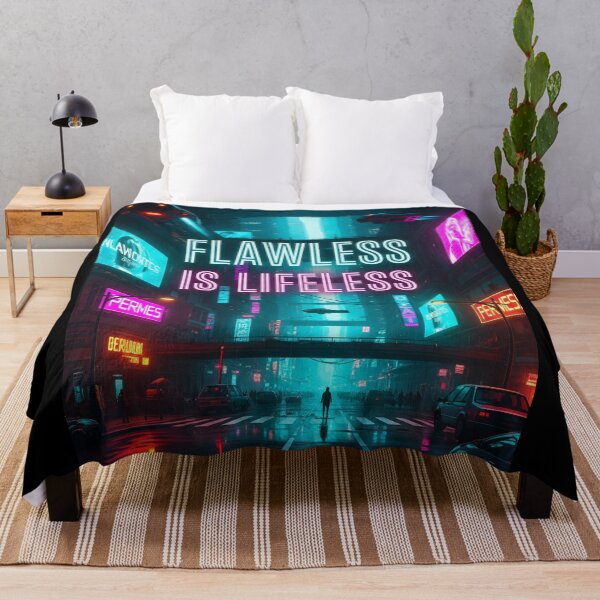 Item preview, Flawless Is Lifeless Cyberpunk Dystopia Quote Poster designed and sold by Elizarfa.