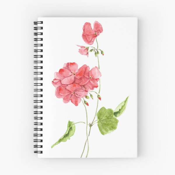 Item preview, red geranium watercolour flowers  designed and sold by SelenePaintings .