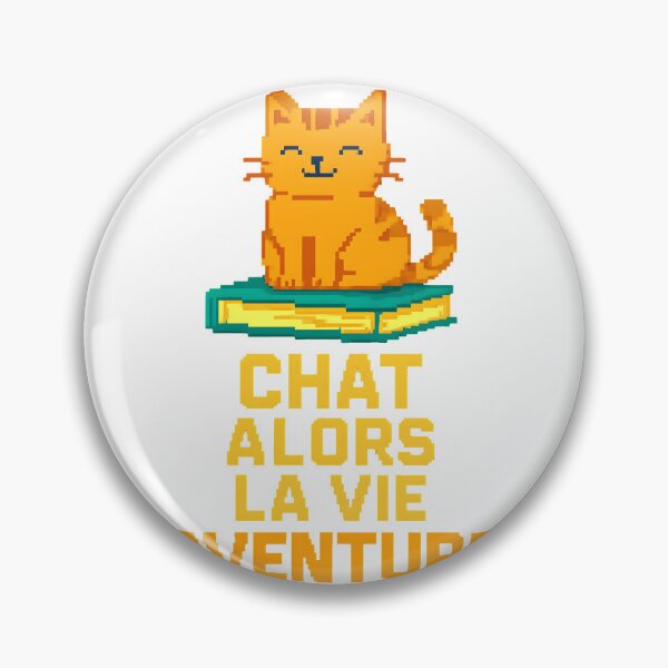 Item preview, A cat sitting on a book, with the text "Cat So Life Adventure" in pixel art. designed and sold by chol94.