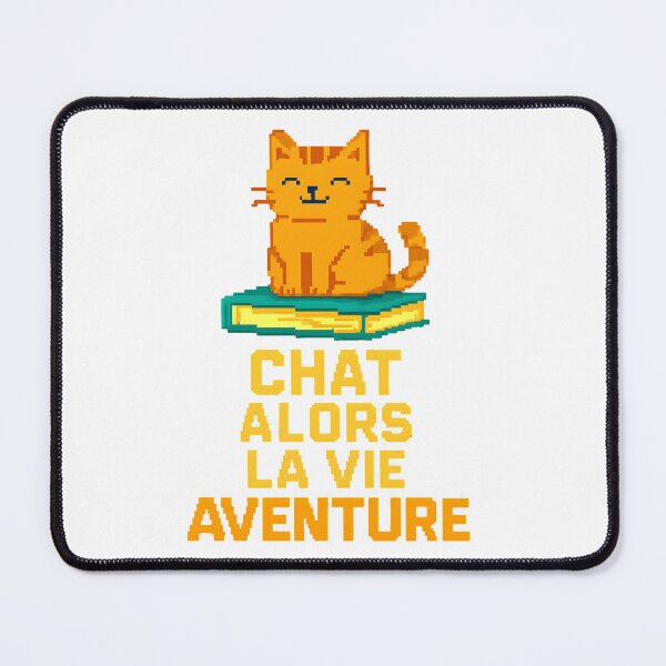 Item preview, A cat sitting on a book, with the text "Cat So Life Adventure" in pixel art. designed and sold by chol94.