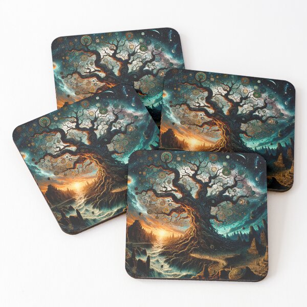 Item preview, The Ceiba Tree in Xibalba | A Visionary Mesoamerican World Tree designed and sold by Stoneflower-Art.