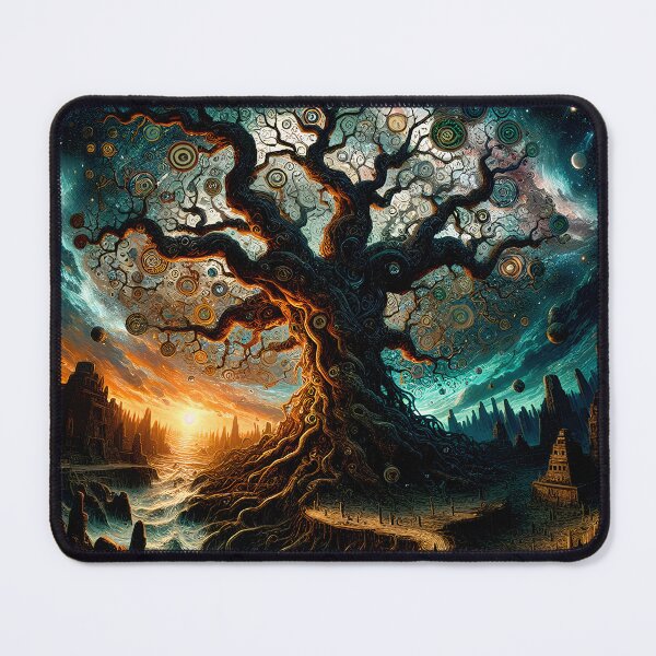 Item preview, The Ceiba Tree in Xibalba | A Visionary Mesoamerican World Tree designed and sold by Stoneflower-Art.
