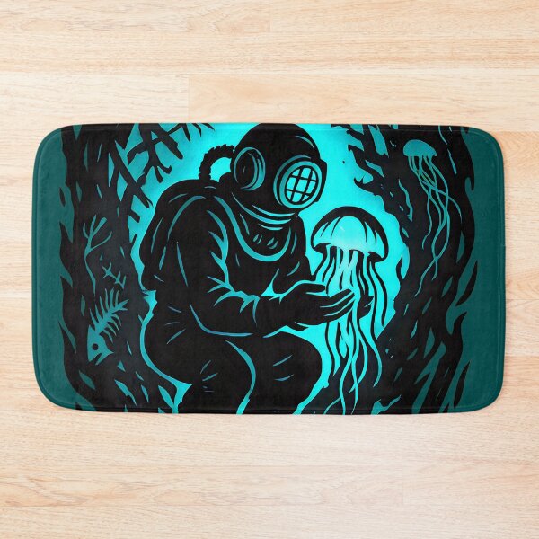 Item preview, Deep Sea Diver Vintage Helmet Bioluminescent Jellyfish Design designed and sold by Shoot-The-Moon.