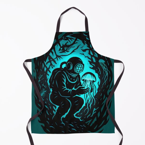 Item preview, Deep Sea Diver Vintage Helmet Bioluminescent Jellyfish Design designed and sold by Shoot-The-Moon.