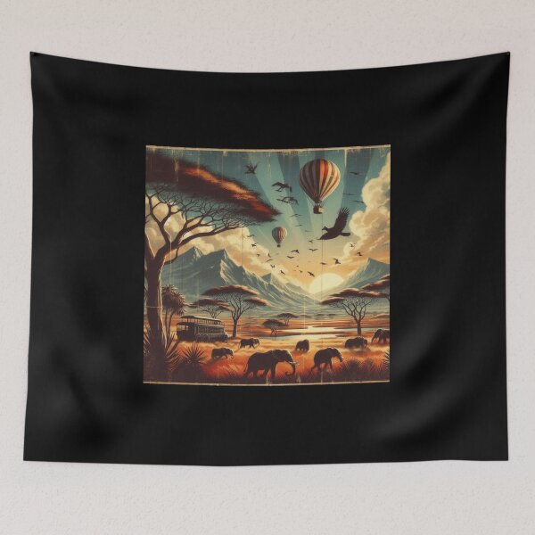 Item preview, Vintage Safari Travel Posters (Africa 1930s style) designed and sold by PrintAfricanArt.