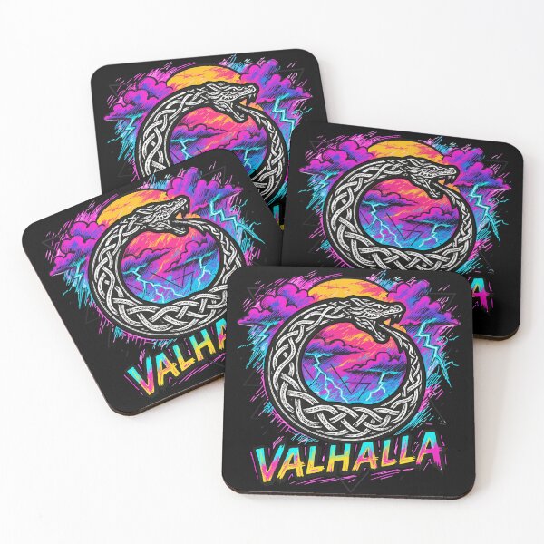 Item preview, Valhalla Ouroboros Norse Retro Vaporwave designed and sold by TomFrontierArt.