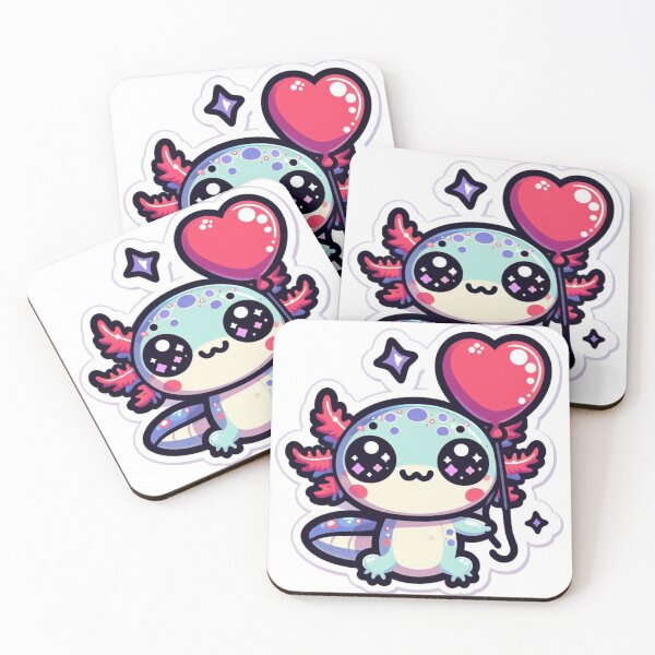 Item preview, Kawaii Axolotl with Balloon of Love designed and sold by FalistY.