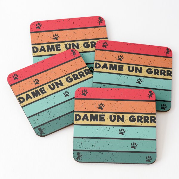 Item preview, Retro Animal Paw Print "Dame Un Grrr" Spanish Phrase designed and sold by JOUNO.