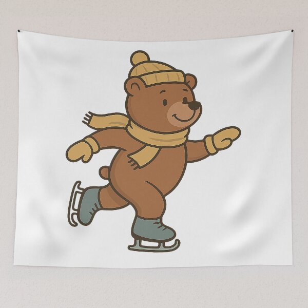 Item preview, Vintage Skating Bear in Winter Outfit designed and sold by Miximondo.