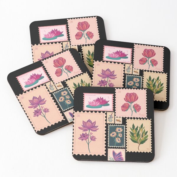 Item preview, Vintage flower stamps  designed and sold by Navkriti.